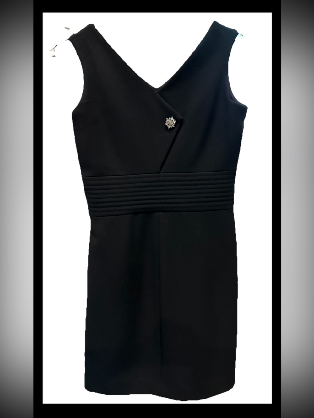 Maje Rhea Crepe Sleeveless Dress Jewel Accent V-Neck Cocktail Wedding Guest - Picture 10 of 16